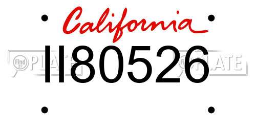II80526 California License Plate