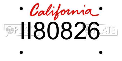 II80826 California License Plate