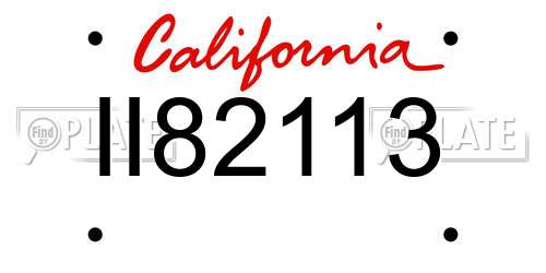 II82113 California License Plate