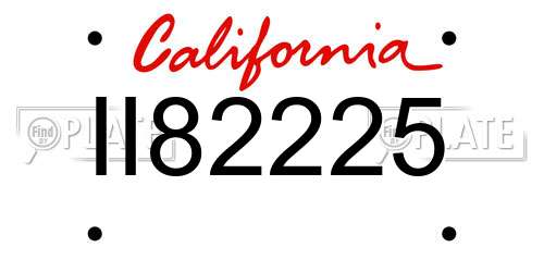 II82225 California License Plate