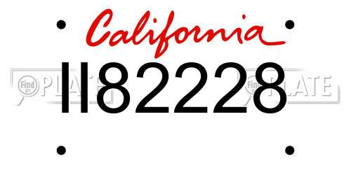 II82228 California License Plate