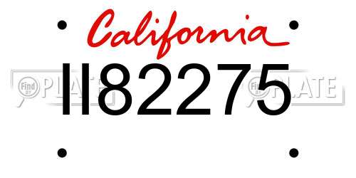 II82275 California License Plate