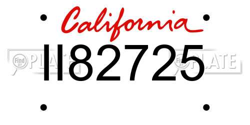 II82725 California License Plate