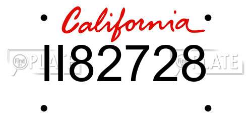 II82728 California License Plate