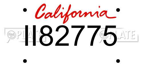 II82775 California License Plate