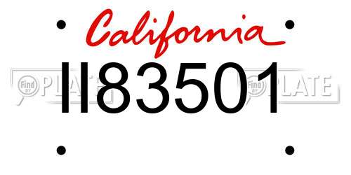 II83501 California License Plate