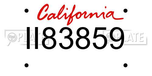 II83859 California License Plate