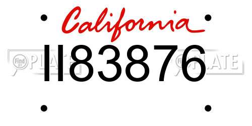 II83876 California License Plate