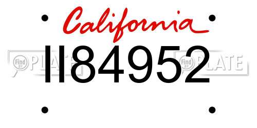 II84952 California License Plate