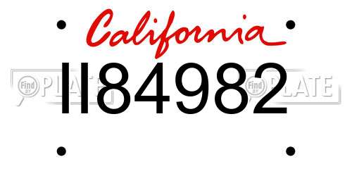 II84982 California License Plate