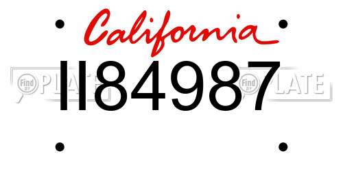 II84987 California License Plate