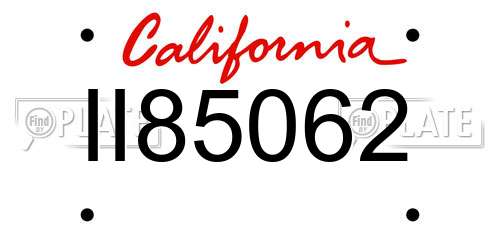 II85062 California License Plate