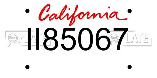 II85067 California License Plate