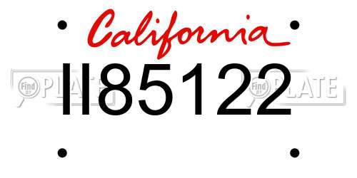 II85122 California License Plate
