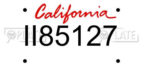 II85127 California License Plate