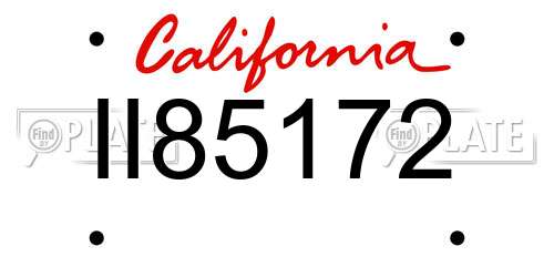 II85172 California License Plate
