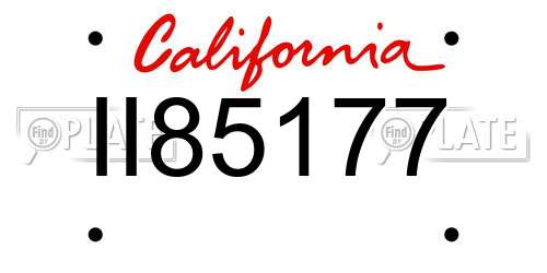 II85177 California License Plate
