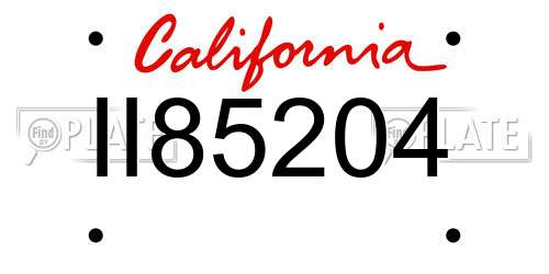 II85204 California License Plate