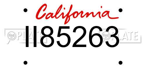 II85263 California License Plate