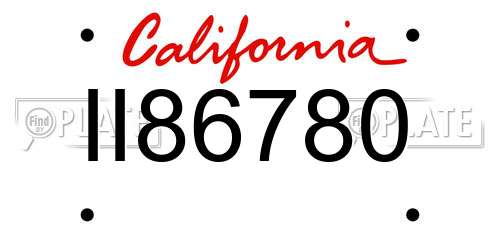 II86780 California License Plate