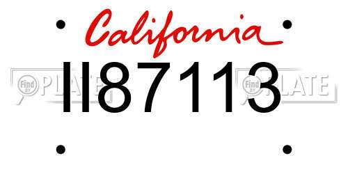 II87113 California License Plate