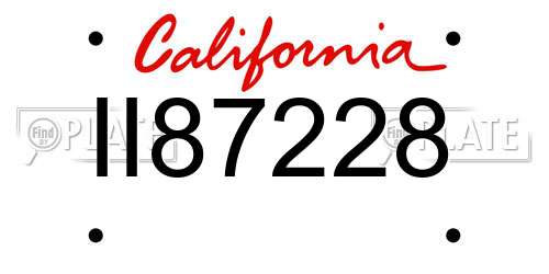 II87228 California License Plate