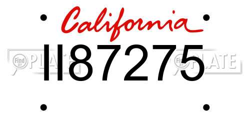 II87275 California License Plate