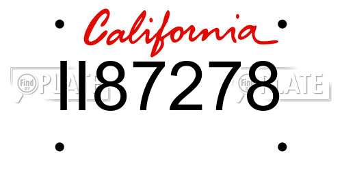II87278 California License Plate