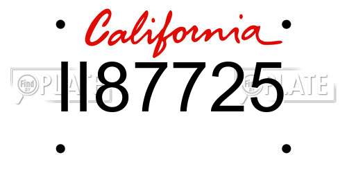 II87725 California License Plate