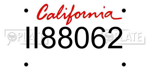 II88062 California License Plate