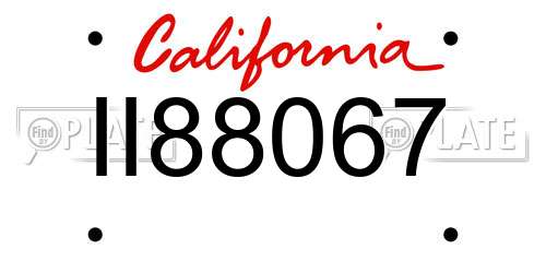 II88067 California License Plate