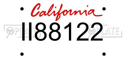 II88122 California License Plate