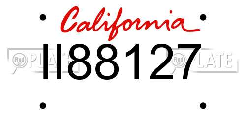 II88127 California License Plate