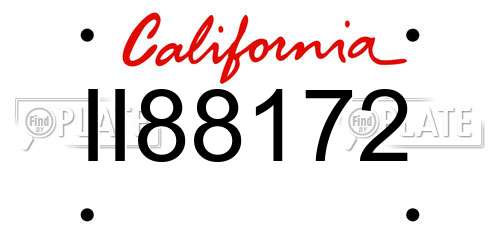 II88172 California License Plate