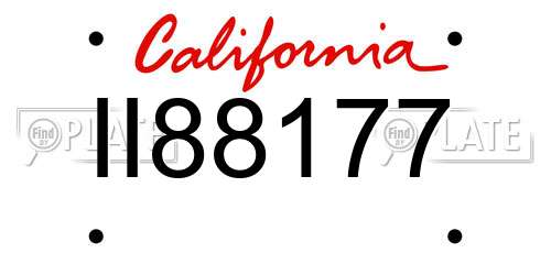 II88177 California License Plate
