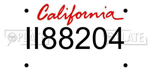 II88204 California License Plate