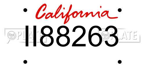 II88263 California License Plate