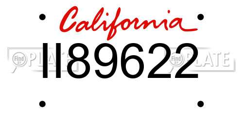 II89622 California License Plate