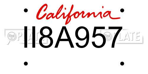 II8A957 California License Plate