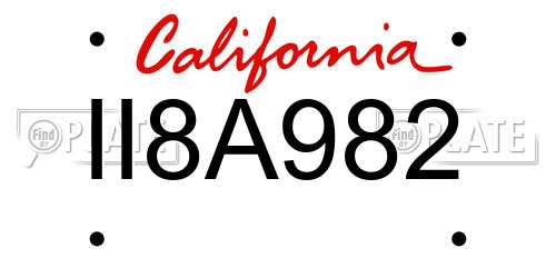II8A982 California License Plate