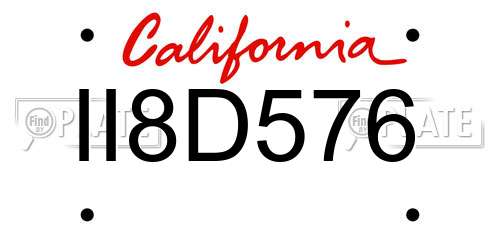 II8D576 California License Plate