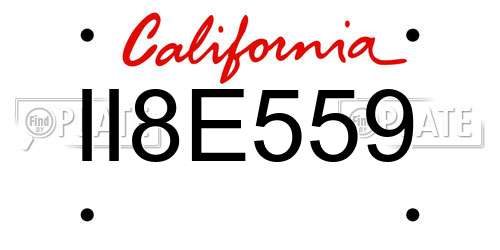 II8E559 California License Plate