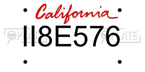 II8E576 California License Plate