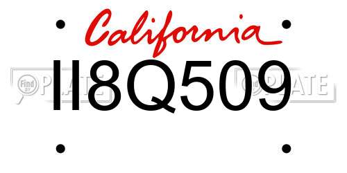 II8Q509 California License Plate
