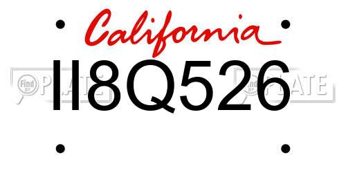 II8Q526 California License Plate