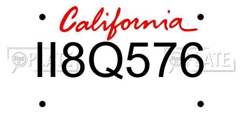 II8Q576 California License Plate
