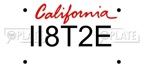 II8T2E California License Plate