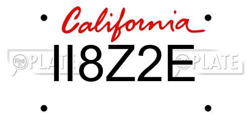 II8Z2E California License Plate