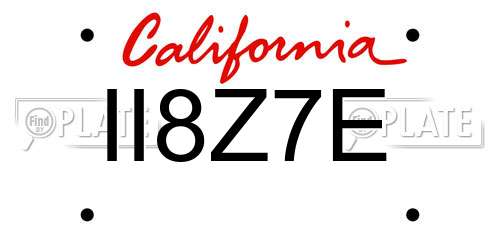 II8Z7E California License Plate