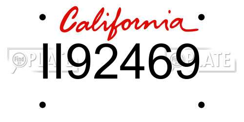 II92469 California License Plate